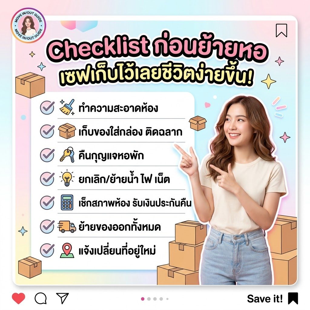 Checklist ก่อนย้ายหอ เซฟเก็บไว้เลยชีวิตง่ายขึ้น!